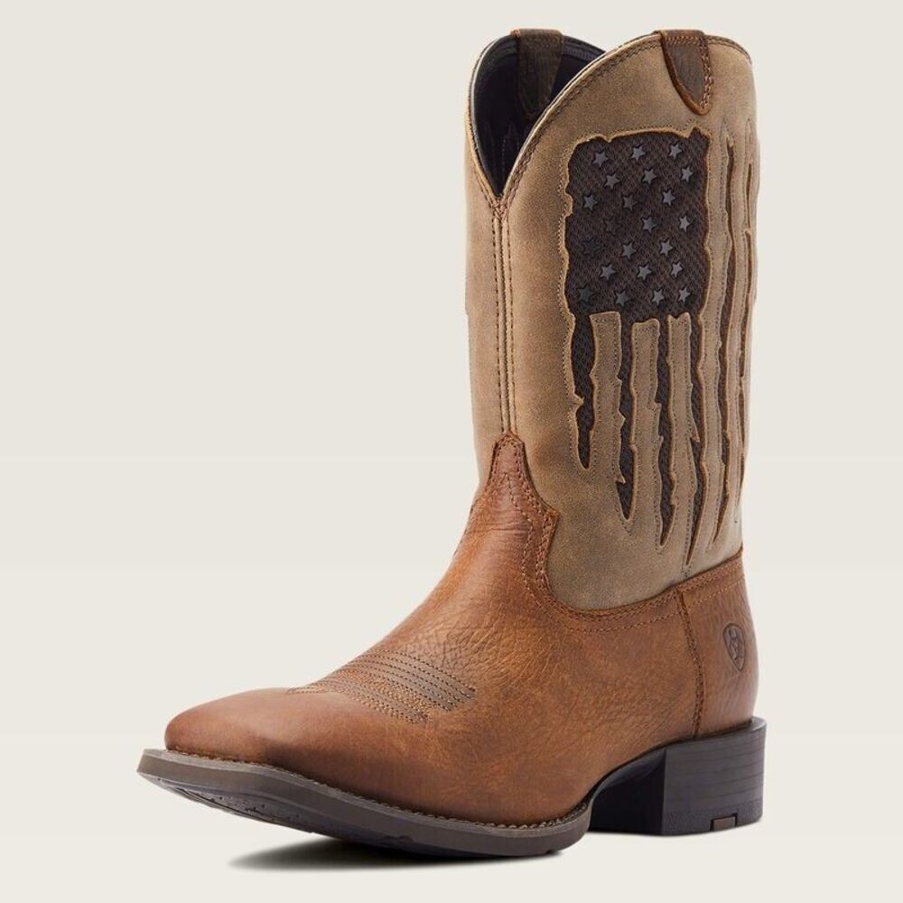 Ariat® Men's Sport My Country VentTEK™ Faithful Brown Boots(Sz 12) 10044564 NWB